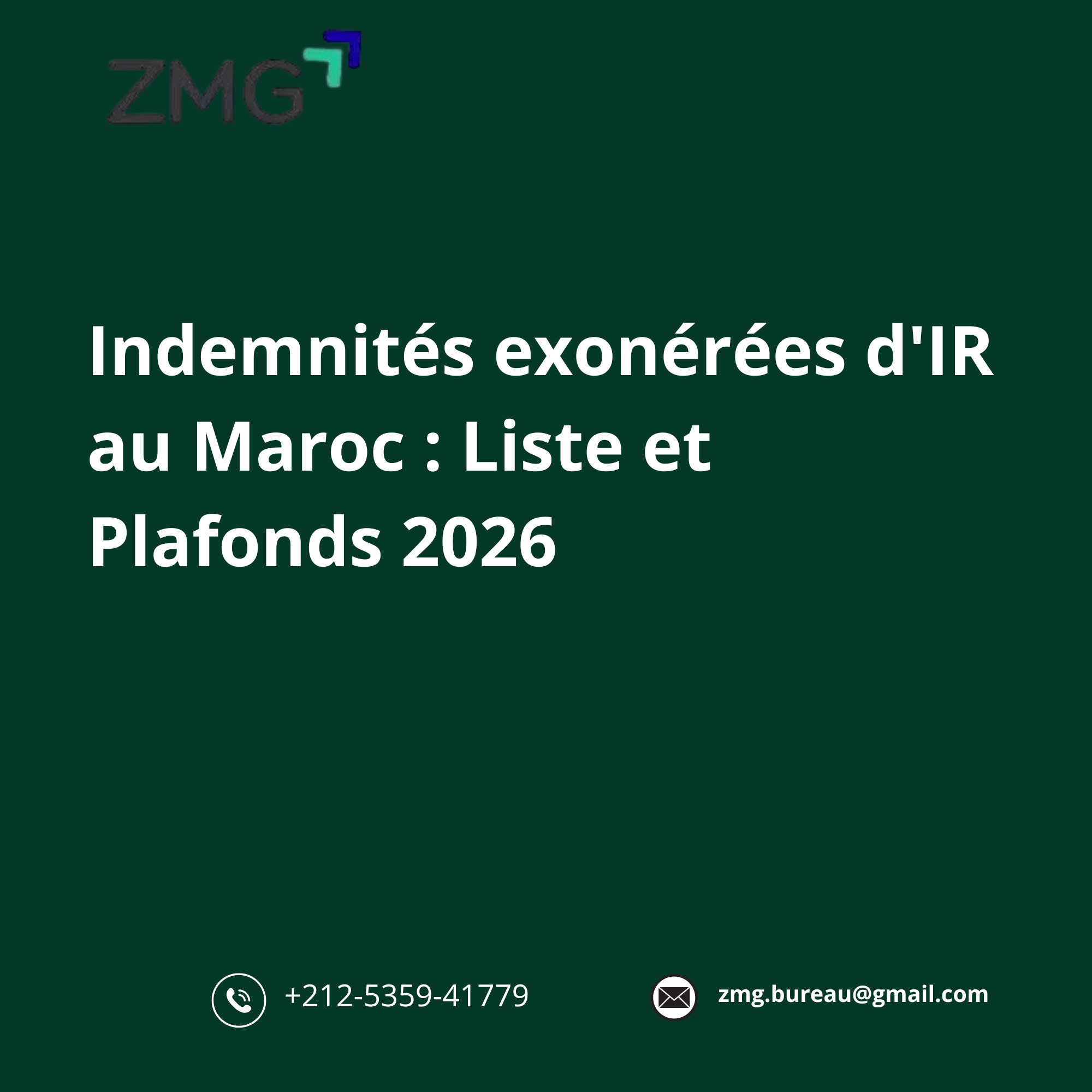 Indemnités exonérées d'IR au Maroc