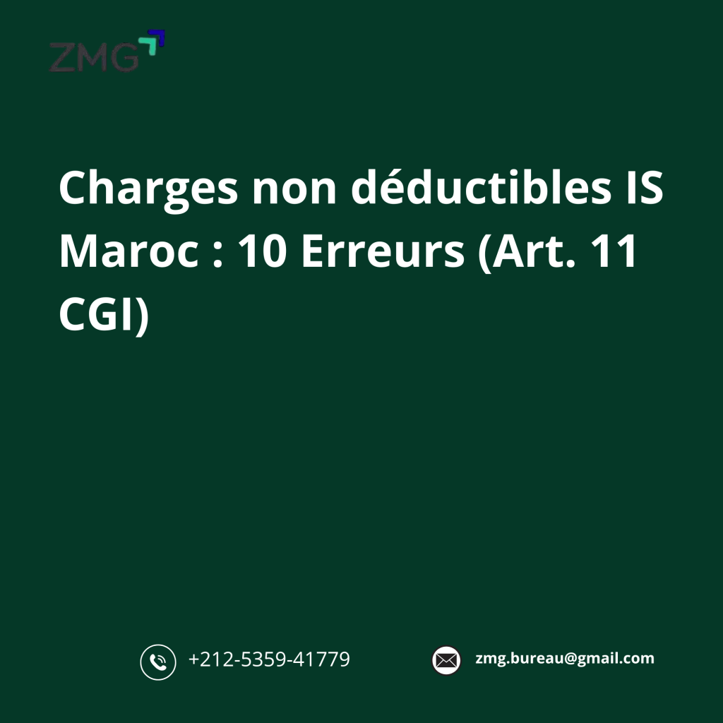 Charges non déductibles IS Maroc