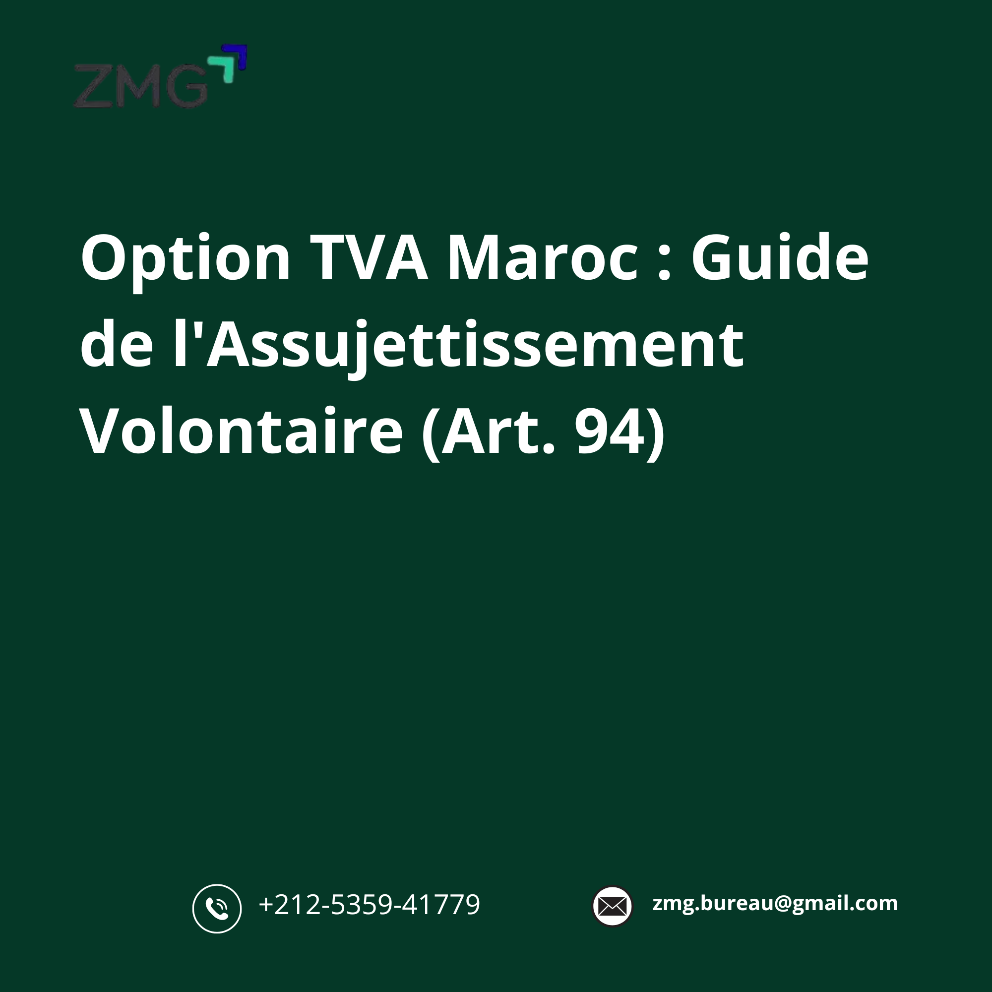 Option TVA Maroc