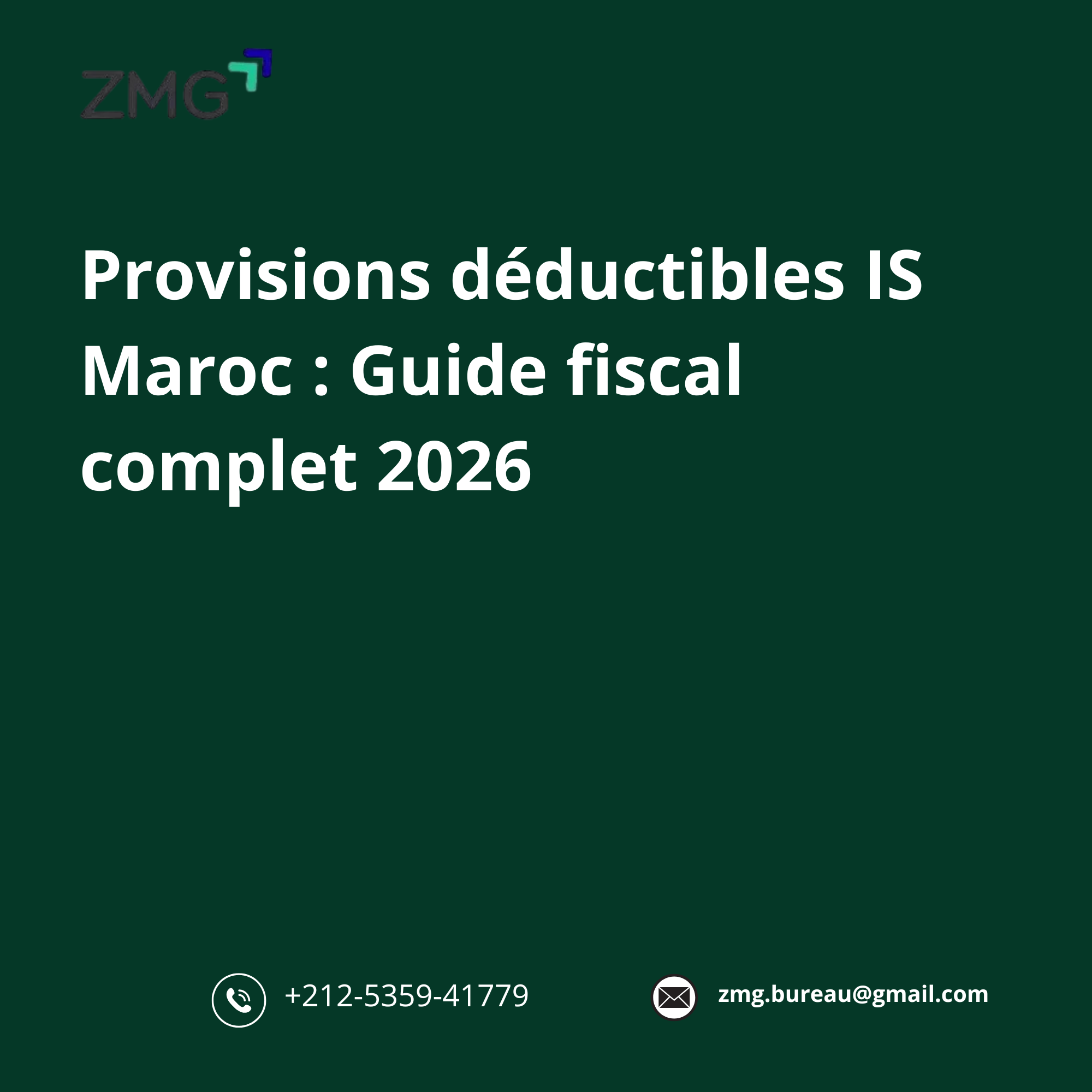Provisions déductibles IS Maroc